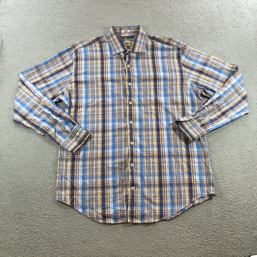 peter millar Shirt Men's L Multicolor Plaid Long Sleeve Button Up